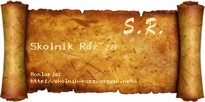 Skolnik Róza névjegykártya